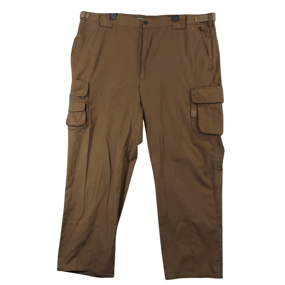 Orvis Cargo Pants Mens 42x29 Brown Cotton Straight Leg Adjustable Waist